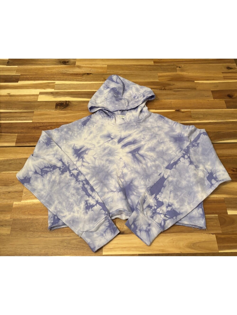 Caution to the Wind Women's Tie-Dye Cropped Hoodie, Size Small